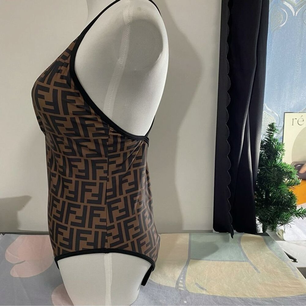 FENDI FF Logo V Neck Swimsuit Body Suit☑️☑️ - Picture 3 of 6